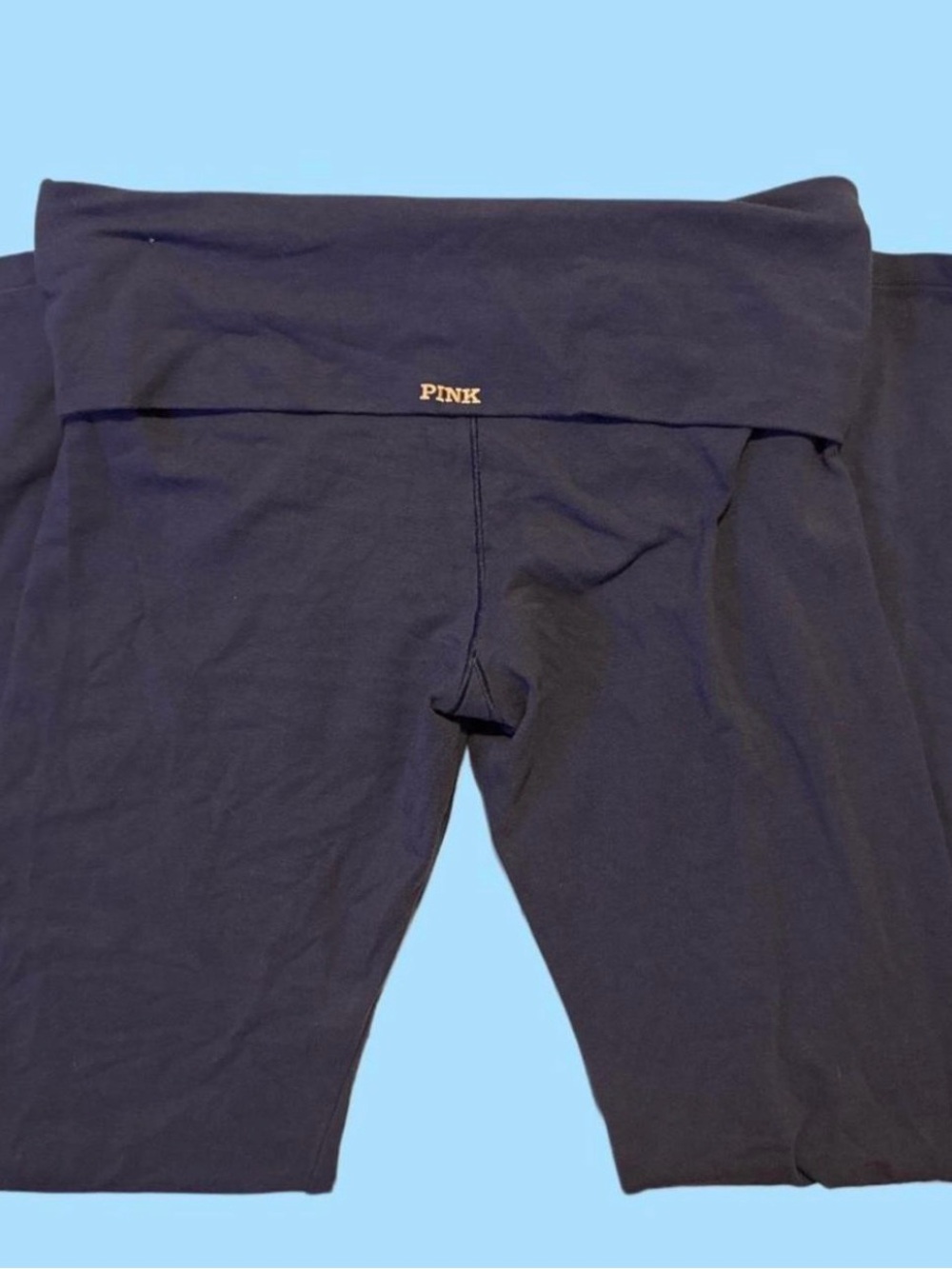 PINK Victoria's Secret Navy Fold-Over Waist Leggings